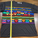 Color Club  Vintage Plus Size 22/24 Embroidered Rainbow Love Hearts Sweatshirt Photo 3