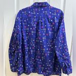 Jaclyn Smith  Purple Key Pattern Long-sleeve Button Up XL 80's 90's Style Photo 2