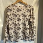 Lucky Brand  Top Womens Size S Tan Brown Babydoll Cottagecore Long Sleeves V-Neck Photo 1
