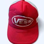 Vintage Vess Soda Foam Front Trucker SnapBack Hat Red Photo 0