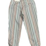 Cato Womens Size 4 Striped Crop High Rise Ruched Pull-on Ankle Pants Stretch Photo 2