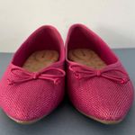 Birdies The Goldfinch Raspberry Raffia Bow Ballet Pointed Toe Flats Photo 2