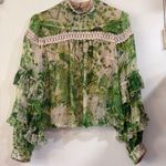 Tracy Reese Anthropologie Hope For Flowers  Green Floral Ruffle Sheer Angelina 4 Photo 2