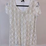 Cocomo Women’s Medium White Lace Top Sheer Floral Coquette Romantic Chic Ivory Photo 0