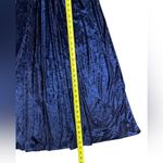 Vintage Velvet Maxi Dress 3/4 Sleeve Tie Front Floral Applique Dark Blue Size undefined Photo 7