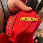 Alice + Olivia  COPEN BELL SLEEVE RED SILK DRESS Photo 3