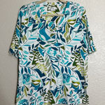 Chico's 100% Pima Cotton Palms Everyday V-neck Short Sleeves Tee, Sz Large Photo 0