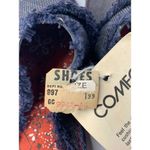 NEW Vintage Frayed Denim Washable Slide Slipper Sandals Red Bandana Insole 6/6.5 Photo 4