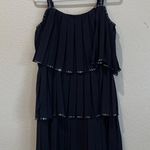 Ted Baker Meltea Embellished Black Tiered Dress US Size 8 $439 Flutter Sleeves Photo 4