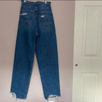 American Eagle  Rolled Waistband Highest Waist Ripped Baggy Straight Jean Photo 1