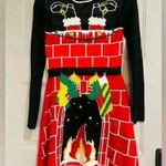 Christmas Sweater Dress Ladies Medium Xmas Sweater Party Lights Work Gr… Photo 1