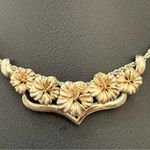 Unique Vintage 925 Sterling Silver Hibiscus Flowers Slider Collar Pendant 8g. Photo 9