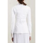 ALC Frank A.L.C. Women’s Amelia II White Denim Collared Gold One Button Blazer Jacket Sz 2 Photo 4