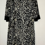 Lily Abstract Print Quarter Sleeve Shift Dress Size Large Black Photo 0