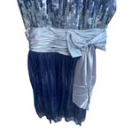 NV Couture Silver Sequin Navy Blue Tulle Party Dress Size‎ 6 Photo 2