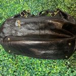 Hobo International Black Crinkled Patent Leather Bag Purse Gold Accent Shoulder Photo 3