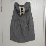 Monteau Montrau M Black Pepper Strapless Cotton Mini Dress Photo 6