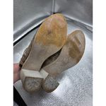 Naughty Monkey  Nyxx Metallic Perforated Leather 6 Slingback Sandal Block Heels Photo 8