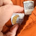 Vintage Chine Femme Orange Crewneck Sweater Medium Ribbed 80s 90s Pumpkin Oversi Photo 5