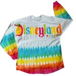 Disney Spirt Jersey Rainbow Tie-Dye Crewneck Shirt S Disneyland Photo 9