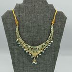 Gold Plated Blue Stone Beaded Rajasthani Kundan Bridal Necklace Gold Photo 0