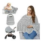 Kefee Kol Nursing Poncho‎ Cover Up Black White Stripes Photo 1
