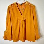 XOXO Blouse Women Flowy Mustard Long Sleeve‎ Size M  Brand Photo 0