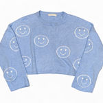Moon & Madison Cropped Knit Sweater Blue Size L Photo 0