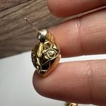 Swavorski Lot Of 2 Swarovski Crystal Clear Gold Tone Stud Pierced Earrings (Swan Marked) Photo 9