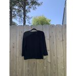 Sag‎ Harbor Black Floral Embroidered Accent Pullover Sweater medium white spring Photo 5