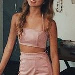 Suede Pink Two Piece Outfit Photo 1