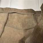 ZARA Women’s Faux Leather Suede Jacket Asymmetrical Cowl Neck Raw Hem Tan M Photo 5