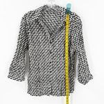 Apt. 9  Stretch Retro Gray Crinkle Y2K Collared Button Up Blouse Women's Large Photo 7