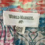World Market Patchwork‎ Floral Short Sleeve Pastel Open Front Kimono Cardigan Orange Size undefined Photo 2
