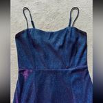 Lulus Women's Shiny Royal Blue Metallic Sleeveless Lined Mini Dress Size Small Photo 3