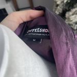 The Coffee Shop Deep Metallic Purple Raincoat Coat Bubble Hem Buttons Size M Photo 2