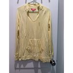 Lilly Pulitzer Women’s Yellow Cassi Popover Creme Fraiche Small Pullover Preppy Photo 1
