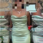 Windsor Sage Green Prom  Dress Satin Cowl Neck Photo 1