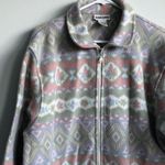 Alfred Dunner VTG  Full Zip Up Jacket Multi Color Pastel Aztec Pattern Jacket L Photo 2