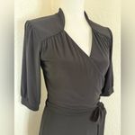 Laundry by Shelli Segal Black Faux Wrap Dress Stretch size 6 Photo 1