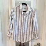Grayson The Hero Button Down Shirt Blue White Red Stripes By Frank & Eileen Size M Photo 0