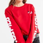 Urban Outfitters NWT FILA x UO  Logo Sweatshirt red logo sleeve small s Photo 1