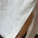 Line and Dot  dress S ruffle Elegant White linen midi Dress Photo 4