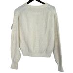 J.Crew  Wool Blend Cable Knit Relaxed Fit Long Sleeve Crew Neck Sweater XS Cream Photo 3