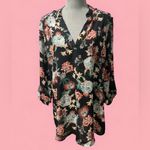 Liberty Love  Ladies Size XL Black Multicolor Floral Blouse Photo 1