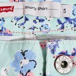 Levi's Turquoise Floral Denim Low Rise Shorty Shorts Size 5 Photo 5