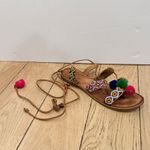 Chinese Laundry  Boho Beaded festival Pom Pom Gladiator Wrap Sandals Size 9 *read Photo 8