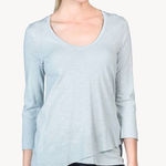 Lilla P Women's Gray Ribbed Bottom Tee 3/4 Sleeve Size Medium Photo 0