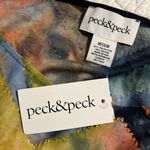 Peck & Peck  size medium blouse zig zag chevron print semi sheer top 3/4 sleeves Photo 5