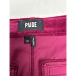 Paige Women's Leenah Velvet Flat Front Flared Trousers in Berry Jam. Size 33 Photo 5